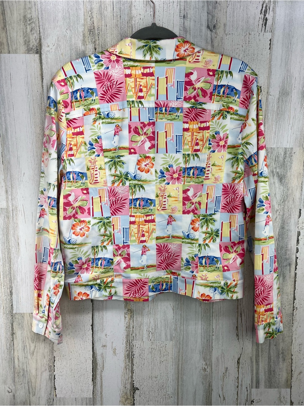 EP Pro Tropical Golf Print Light weight Full Zip Womens Jacket Size Medium - Picture 4 of 6